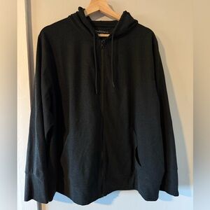 Women’s Beyond Yoga Zip Hoodie, Black Heather, 2X